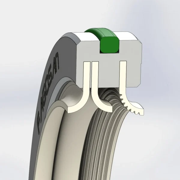 Çift Dudak + Toz Dudak Çelik Kafes FKM O-Ringli PTFE Teflon Keçe
