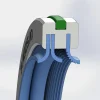 Çift Dudak + Toz Dudak Çelik Kafes FKM O-Ringli PTFE Teflon Keçe