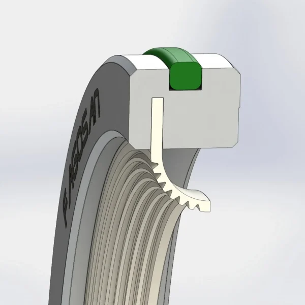 Tek Dudak Çelik Kafes FKM O-Ringli PTFE Teflon Keçe